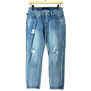 Rock & Republic Women's Indee Jeans 2 M / 27 Distressed Mid Boyfriend Light Wash